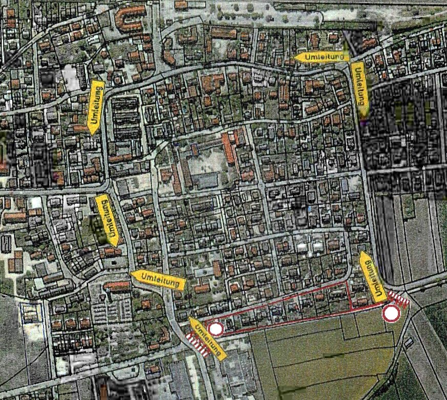 Umleitung Spendenlauf in der Lusstraße