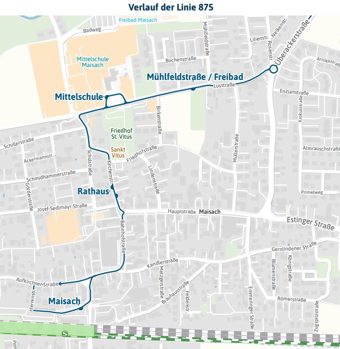 Buslinie 875 geändert